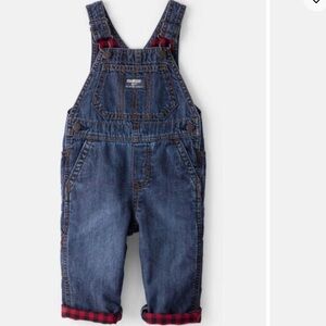 🌼 OshKosh B'gosh Blue Denim Overalls Buffalo Check